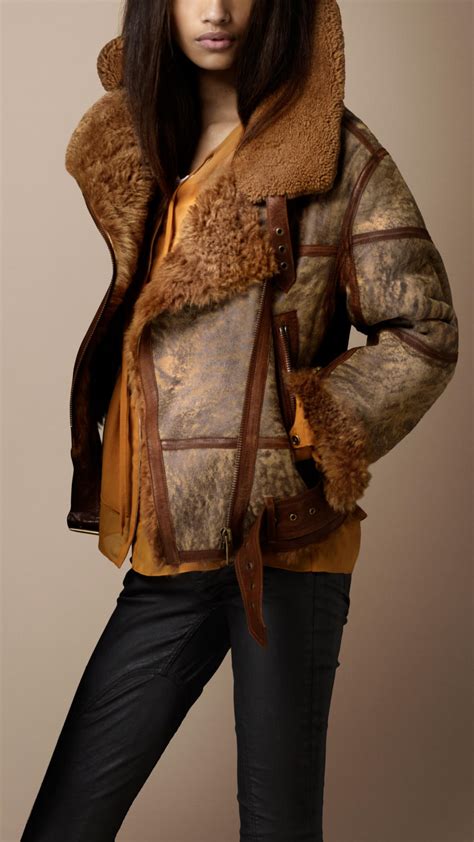 burberry brit oversized shearling aviator jacket|shearling aviator jacket.